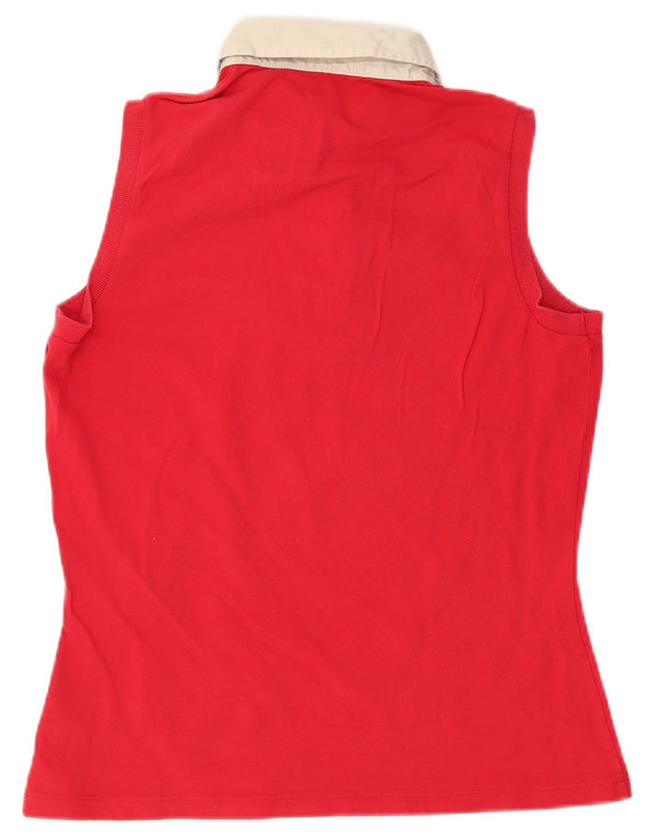 HENRY COTTONS Camisa polo feminina sem mangas IT 50 XL algodão vermelho