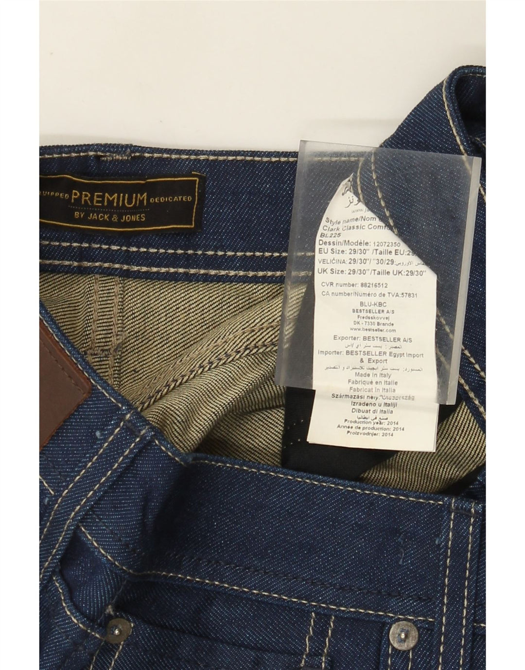 Jack & Jones Calça jeans reta masculina W29 L30 algodão azul