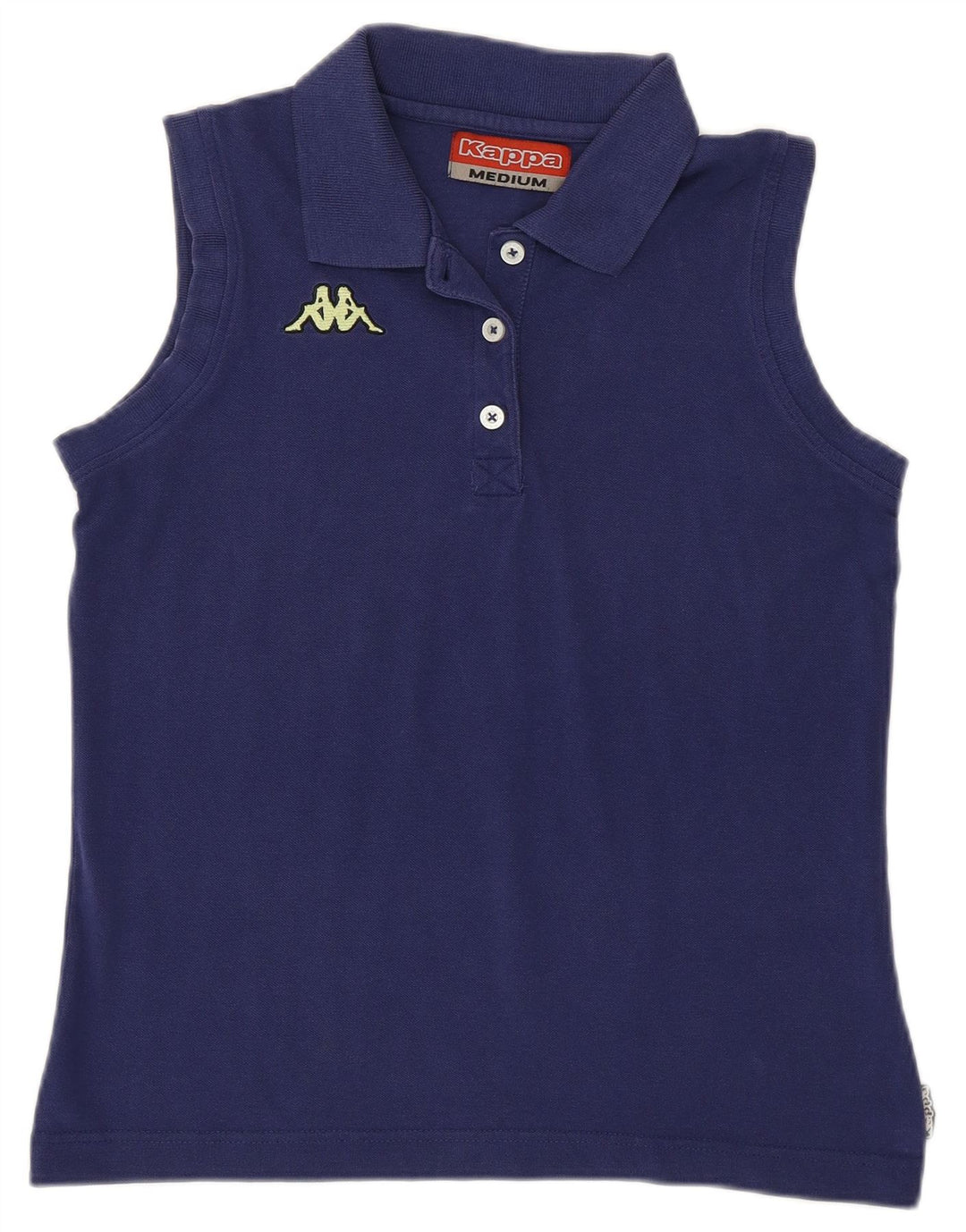 Camisa polo feminina sem mangas Kappa UK 12 médio azul marinho