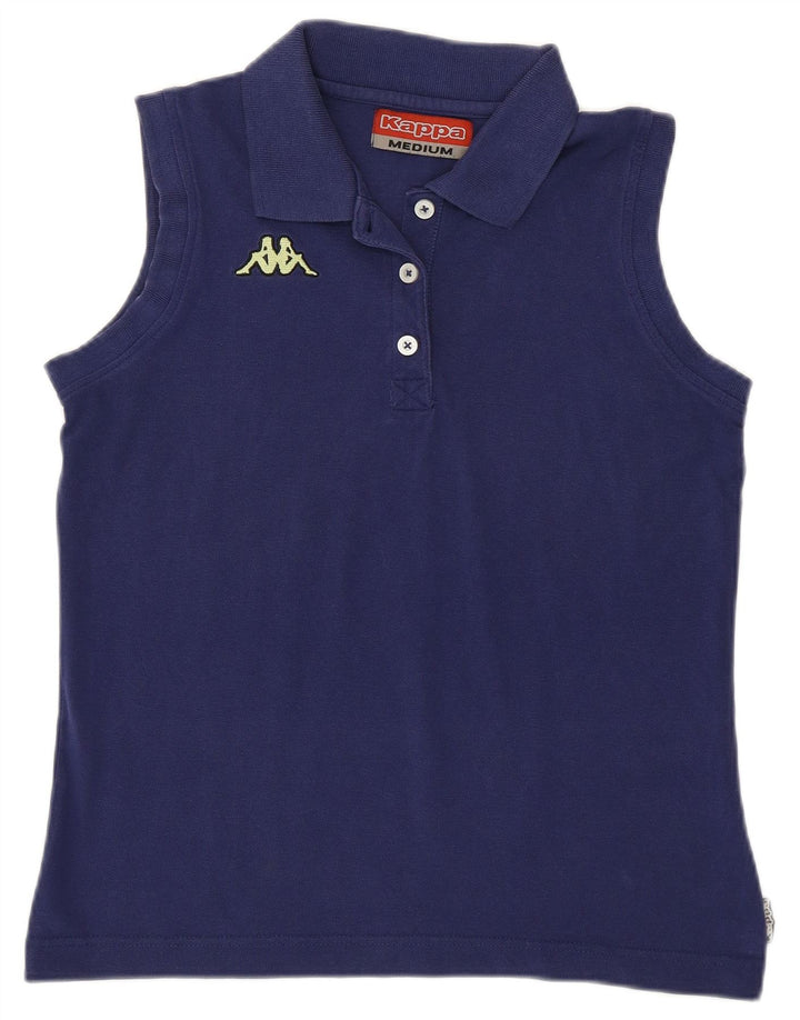 Camisa polo feminina sem mangas Kappa UK 12 médio azul marinho