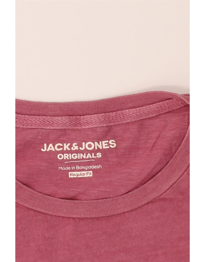JACK & JONES Mens Regular Fit Graphic T-Shirt Top XL Pink Cotton Vintage Jack & Jones and Second-Hand Jack & Jones from Messina Hembry 