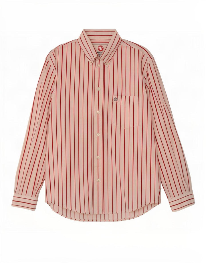 Camisa masculina Murphy & Nye grande de algodão risca de giz branco