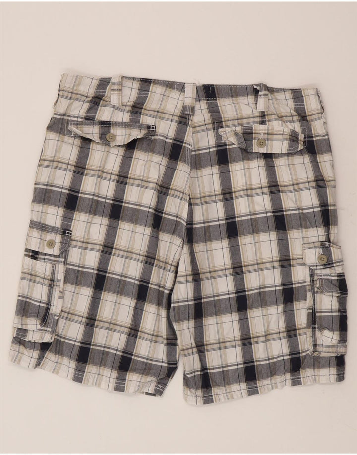 Lee Mens Cargo Shorts W40 XL Branco Xadrez Algodão