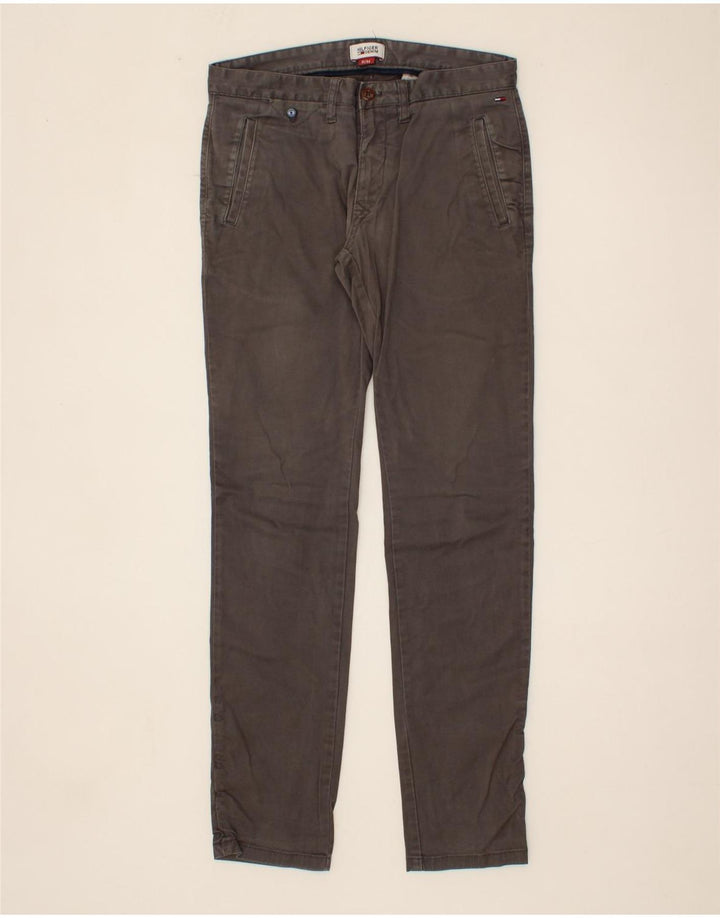 TOMMY HILFIGER Mens Slim Casual Trousers W31 L34  Grey Cotton Vintage Tommy Hilfiger and Second-Hand Tommy Hilfiger from Messina Hembry 