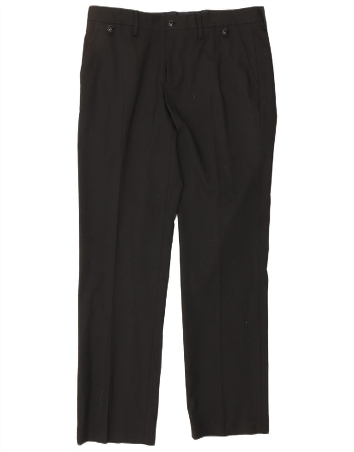 Calça masculina reta ZARA EU 40 médio W31 L32 poliéster preto