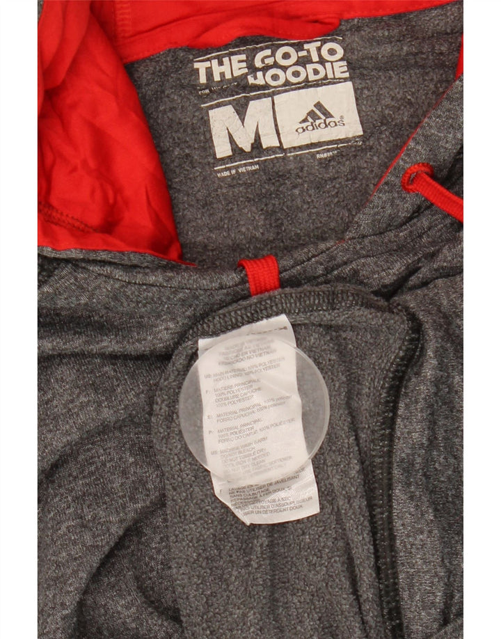 ADIDAS Mens Climawarm Hoodie Jumper Médio Cinza Poliéster Flecked