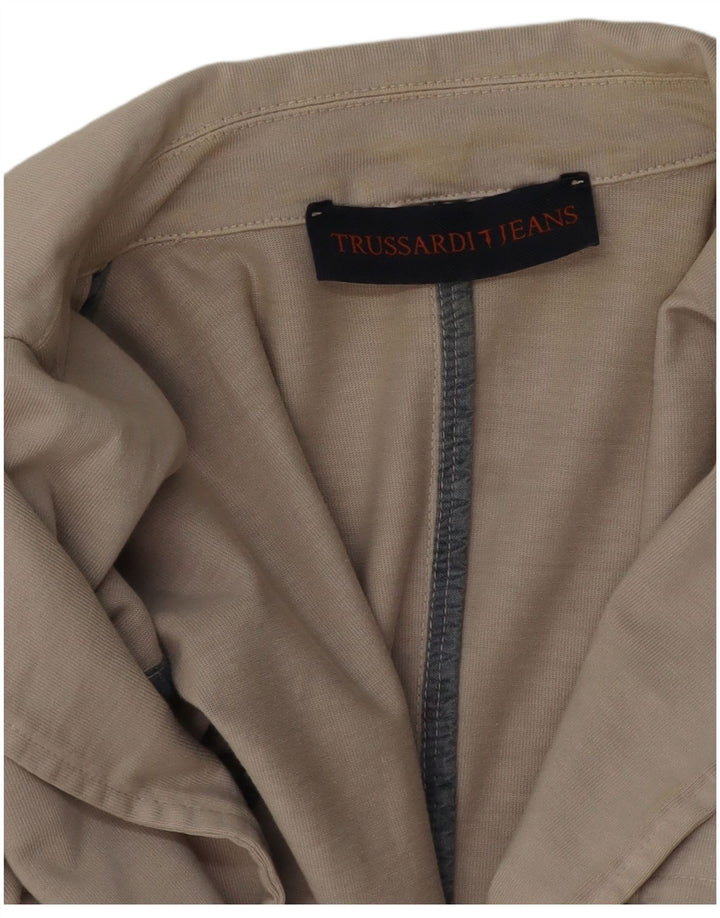 Jaqueta blazer feminina TRUSSARDI JEANS com 2 botões Reino Unido 12 médio bege