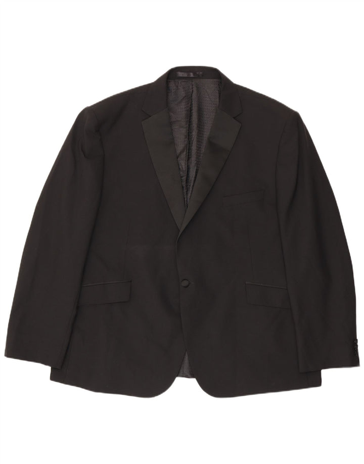 Jaqueta blazer masculina Pierre Cardin com 1 botão Reino Unido 52 6XL poliéster preto