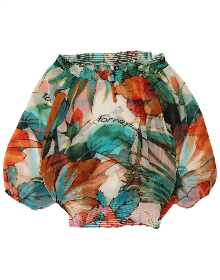 Desigual Top feminino manga comprida ombro a ombro 10 pequeno multicolorido