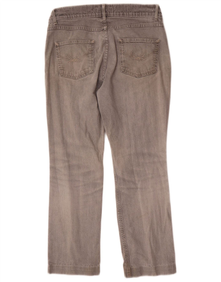 Jeans retos femininos Marks & Spencer Reino Unido 12 médio W30 L26 algodão cinza