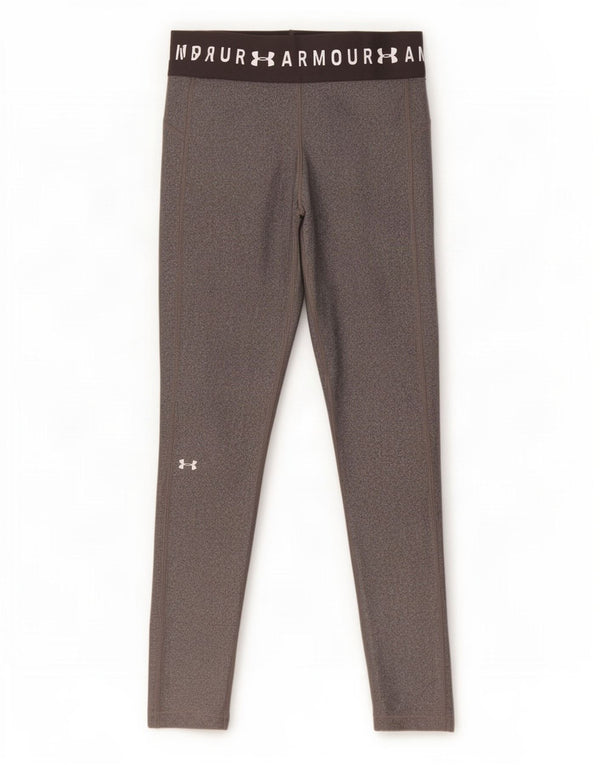 Under Armour Womens Heat Gear Graphic Leggings Reino Unido 14 Grande bloco colorido cinza