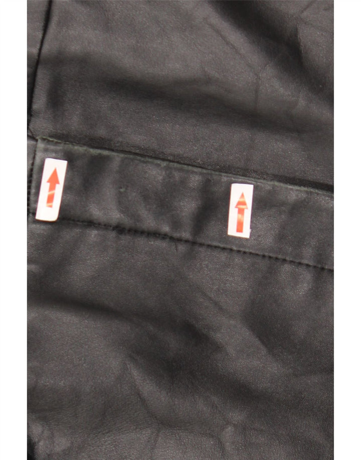 Casaco de couro feminino Helium UK 10 pequeno preto
