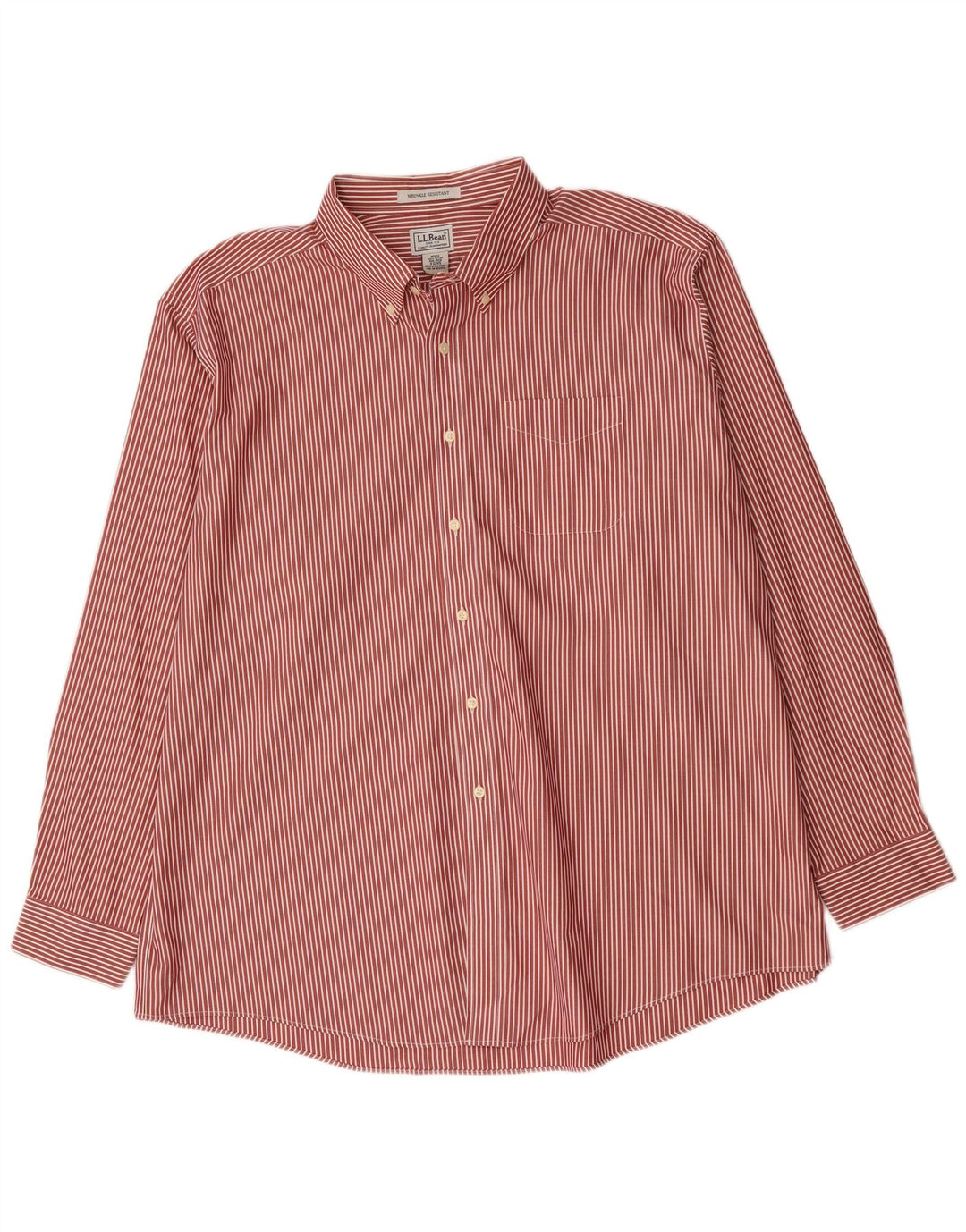 Camisa masculina L.L.Bean 2XL algodão listrado vermelho