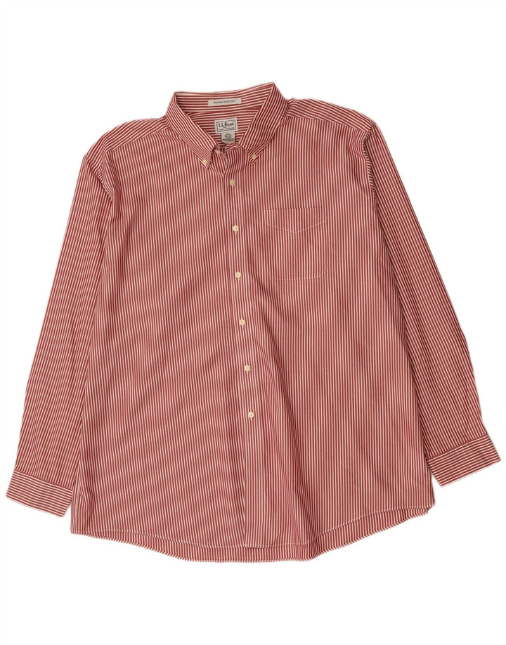 Camisa masculina L.L.Bean 2XL algodão listrado vermelho