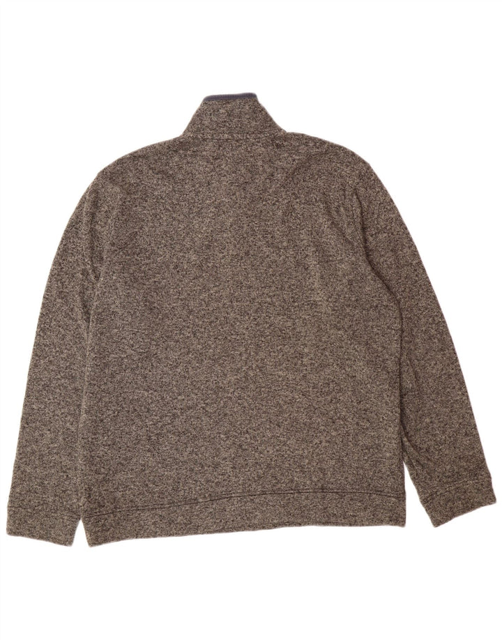 EDDIE BAUER Suéter masculino com gola redonda e poliéster manchado cinza XL