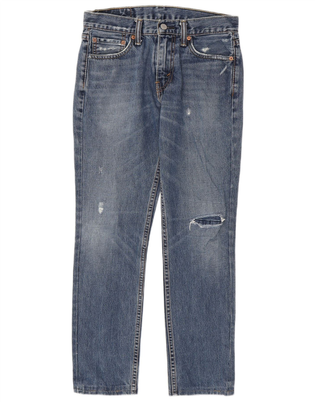 Calça jeans feminina Levi's 511 Distressed Slim W30 L28 azul algodão