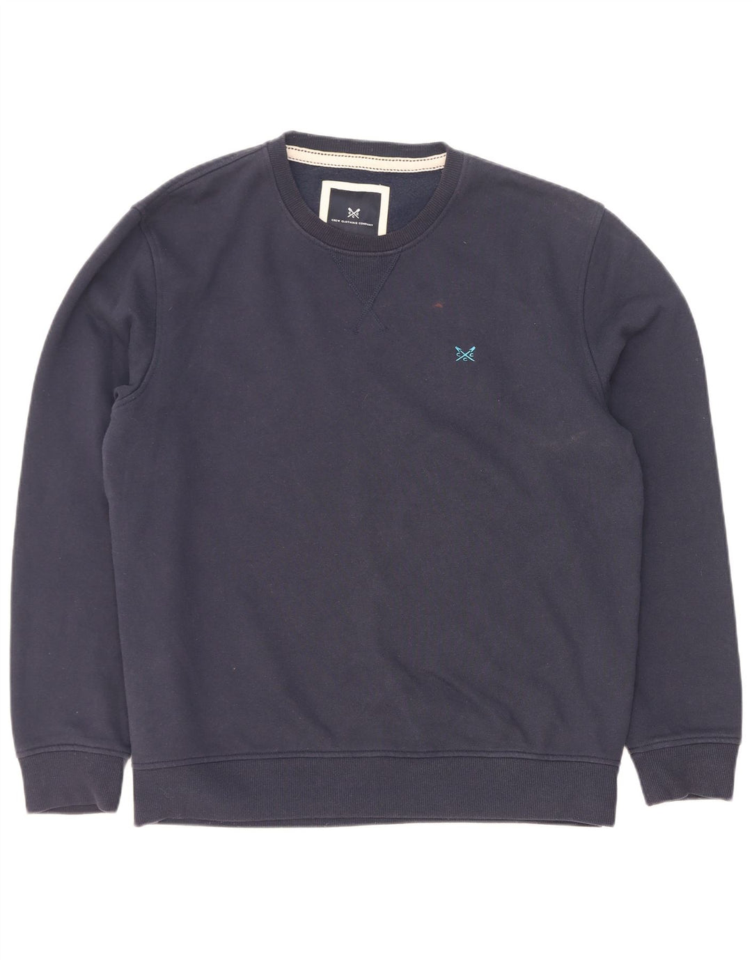 Crew Clothing Mens Moletom Jumper Grande Algodão Azul Marinho