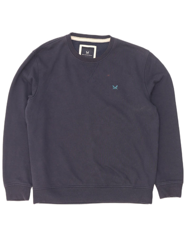 Crew Clothing Mens Moletom Jumper Grande Algodão Azul Marinho
