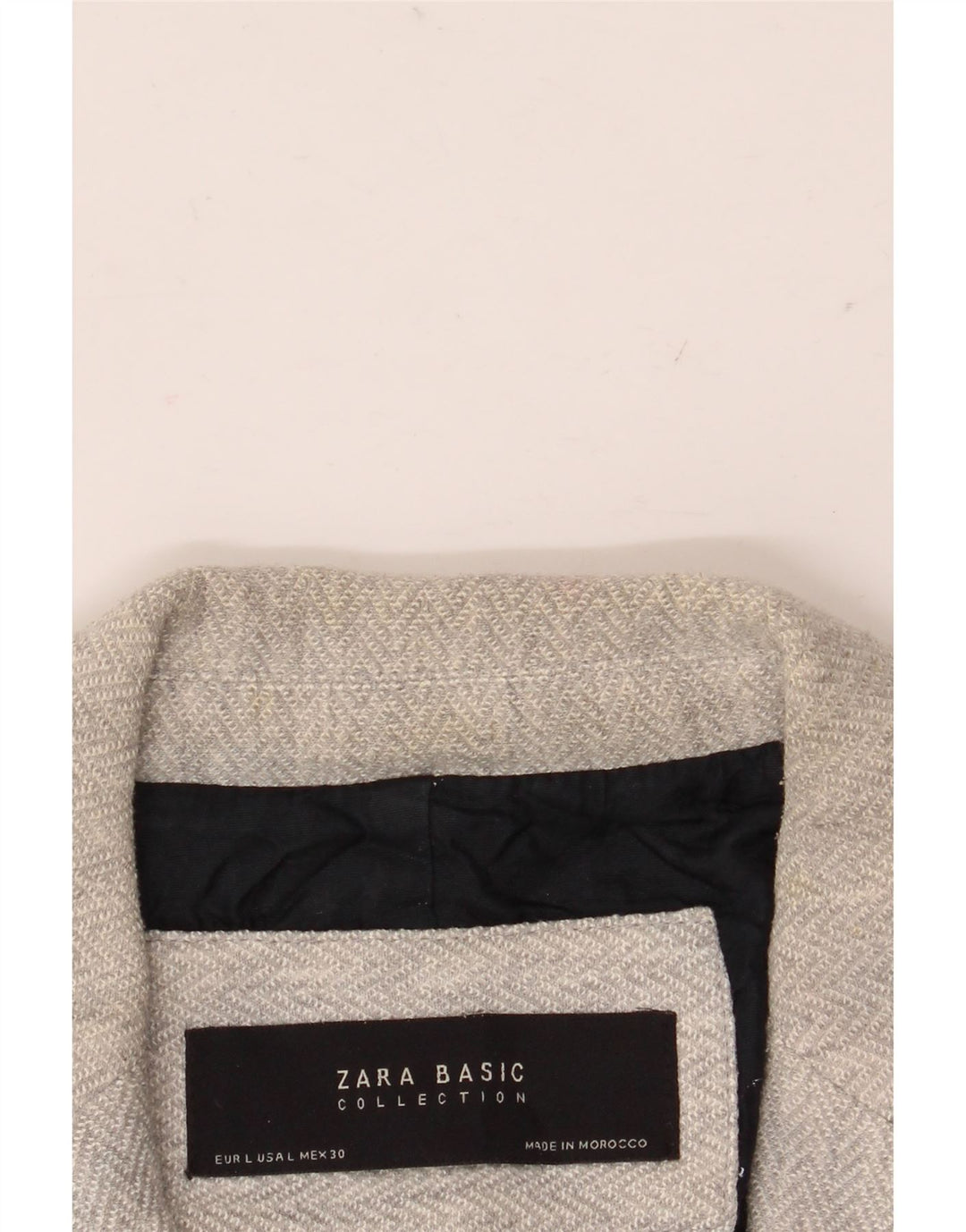 Jaqueta blazer feminina Zara com 1 botão Reino Unido 16 grande espinha de peixe cinza