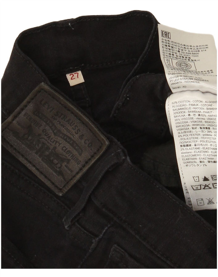 Jeans retos femininos Levi's W27 L25 algodão preto