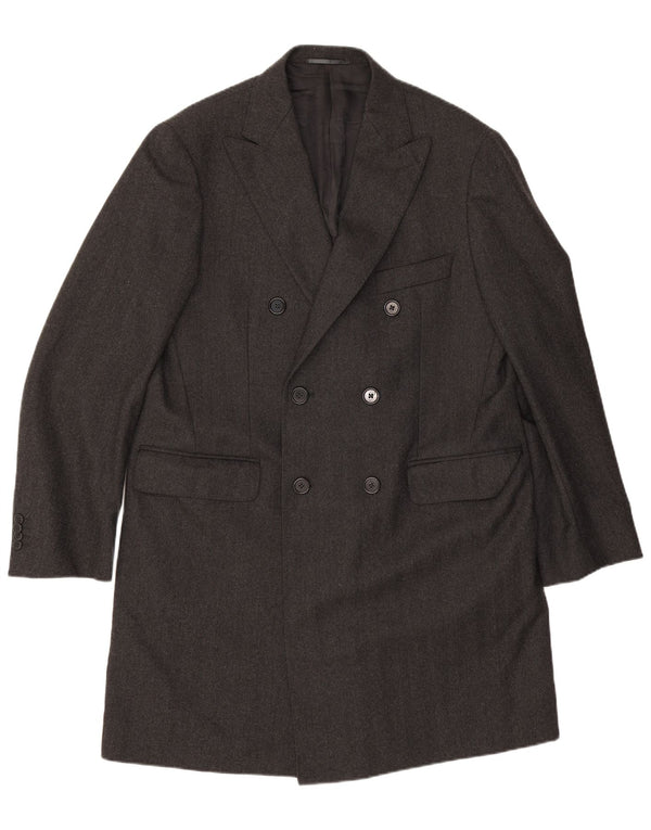 Sobretudo masculino Ader Double Breasted IT 54 2XL lã cinza