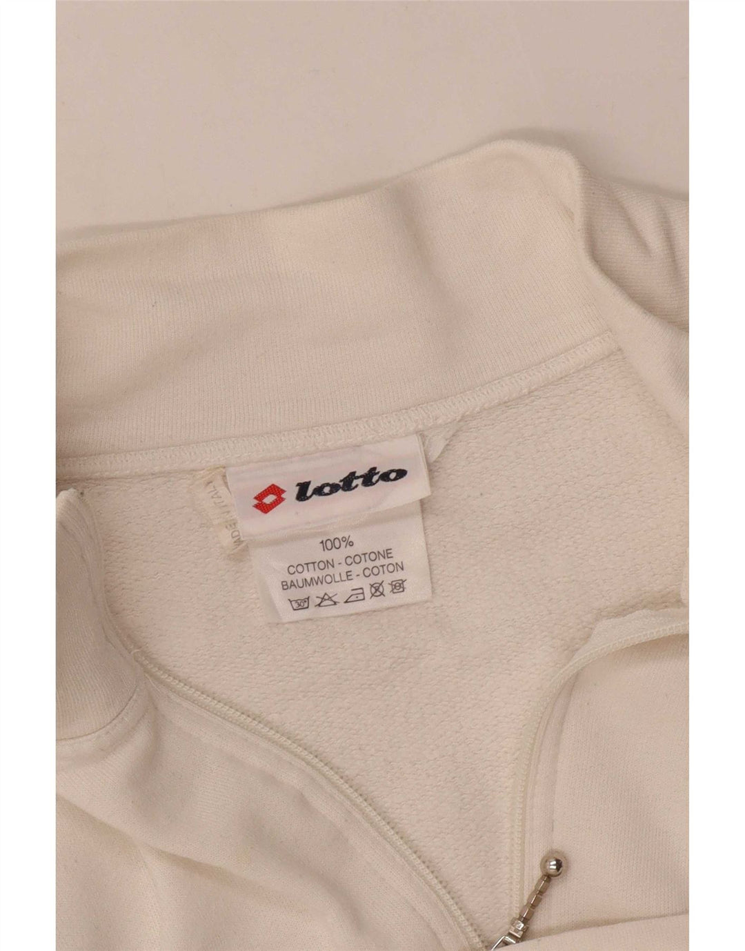 Lotto Mens Treino Top Jaqueta XL Algodão Geométrico Branco