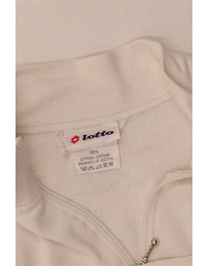Lotto Mens Treino Top Jaqueta XL Algodão Geométrico Branco