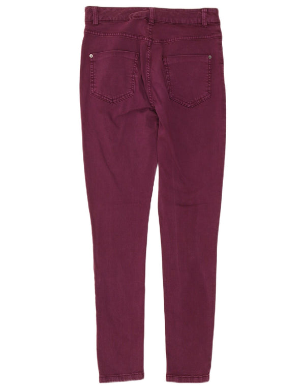 Marks & Spencer Womens Skinny Jeans UK 10 Small W28 L28 Maroon Cotton