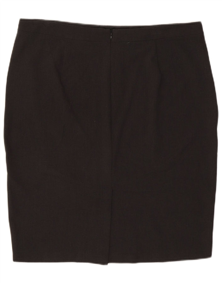 Saia lápis feminina Marks & Spencer Reino Unido 16 grande W34 cinza poliéster