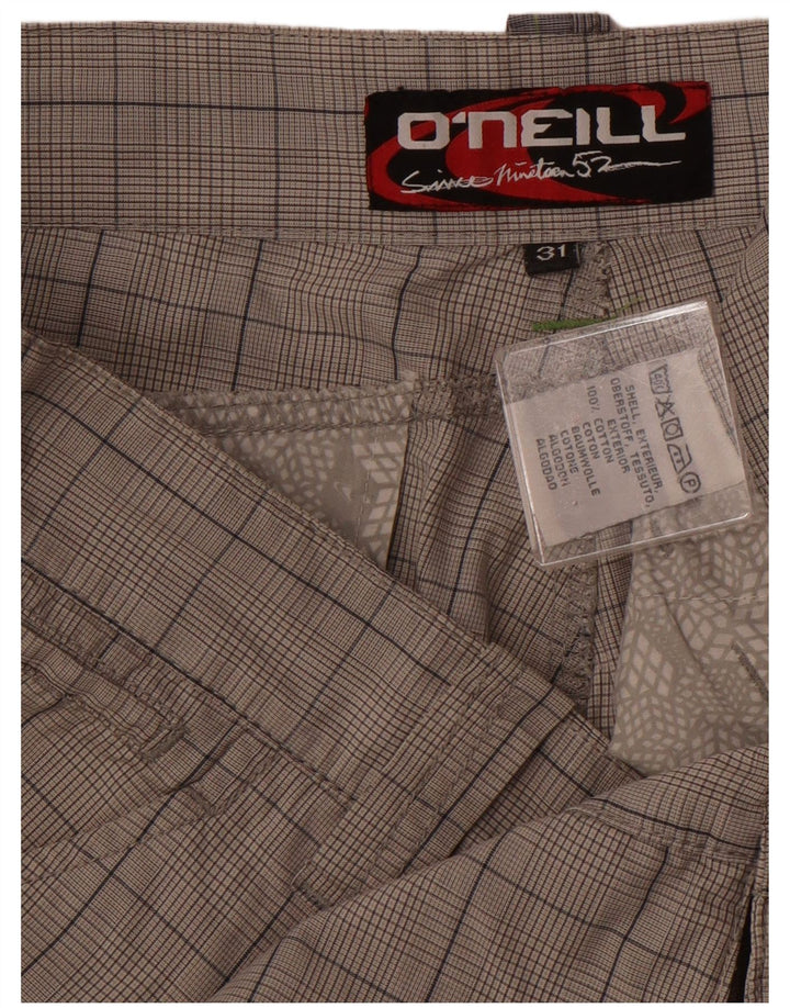 Shorts Chino Masculino O'Neill W31 Algodão Xadrez Cinza Médio