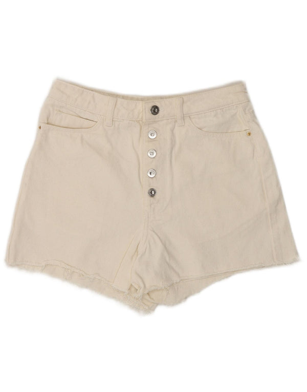 Calça jeans feminina cintura alta Zara EU 36 XS W26 algodão branco