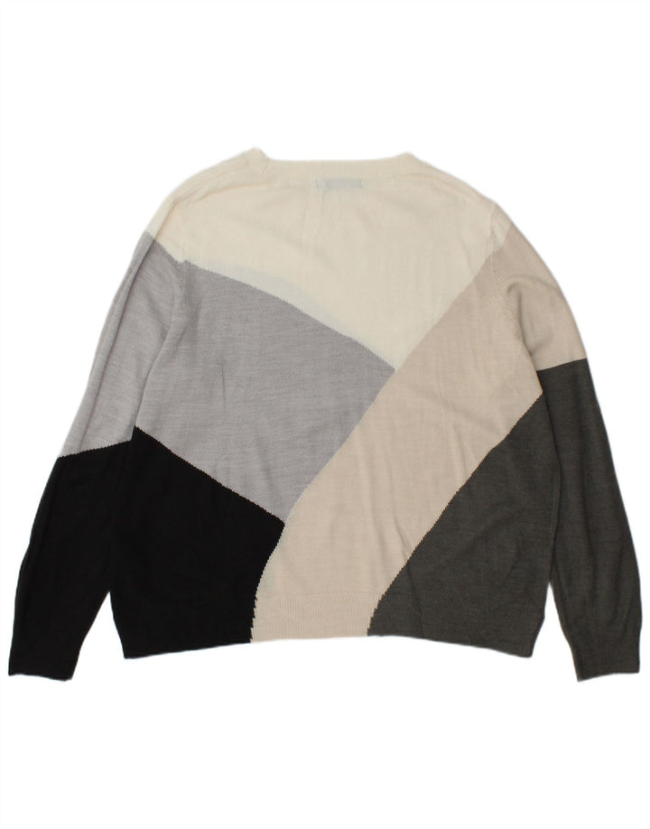 Suéter feminino Marks & Spencer com gola canoa Reino Unido 16 grande cinza