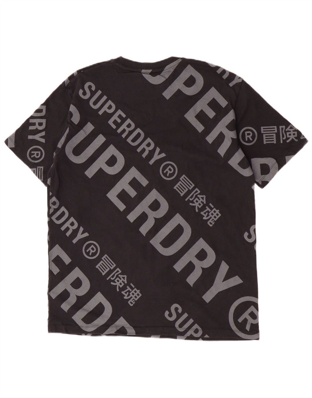 Camiseta gráfica masculina Superdry Top médio algodão preto