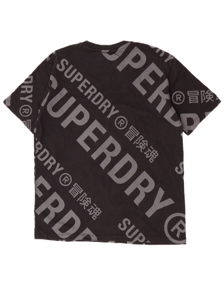 Camiseta gráfica masculina Superdry Top médio algodão preto