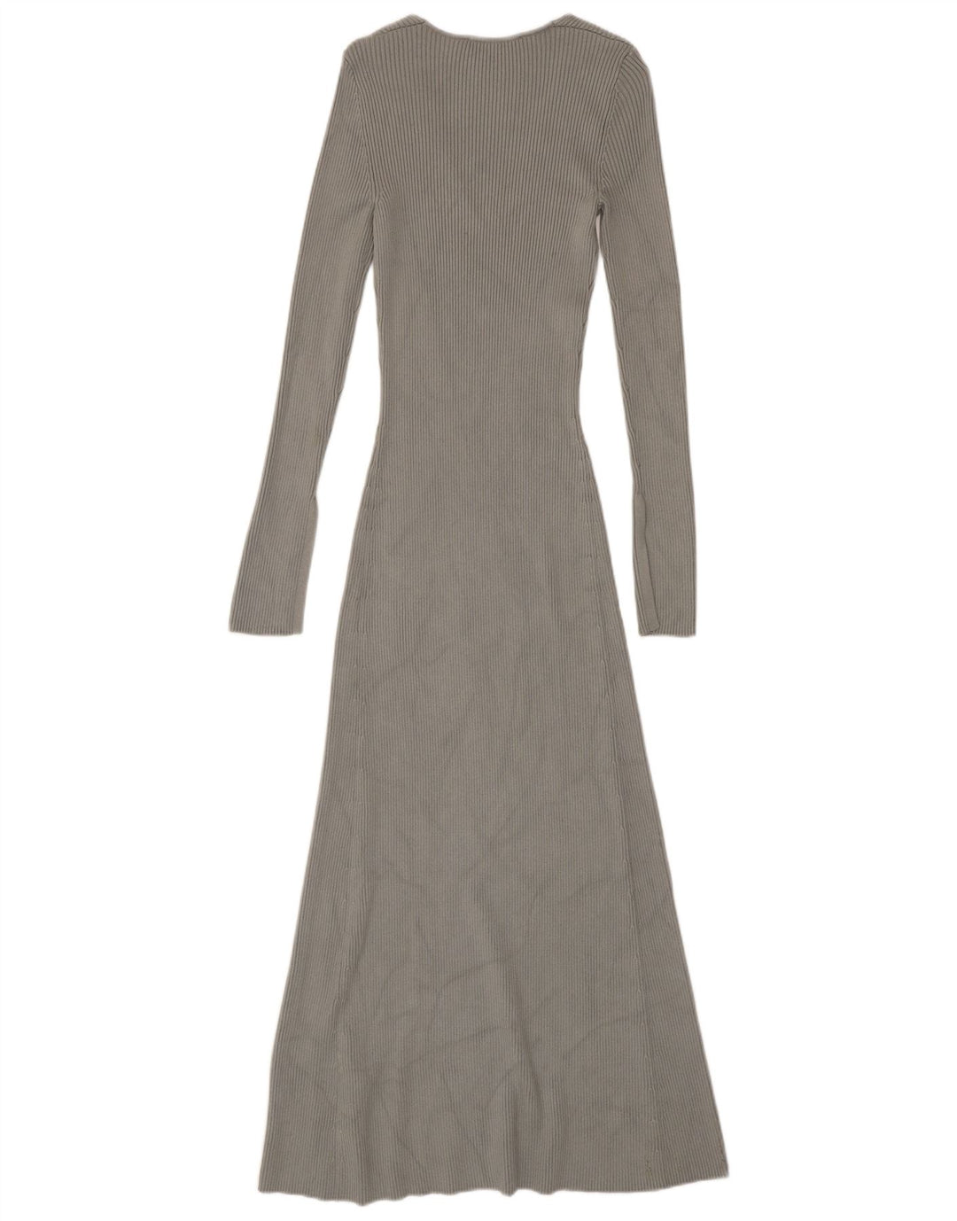 Vestido maxi jumper feminino Zara Reino Unido 8 pequeno viscose cinza