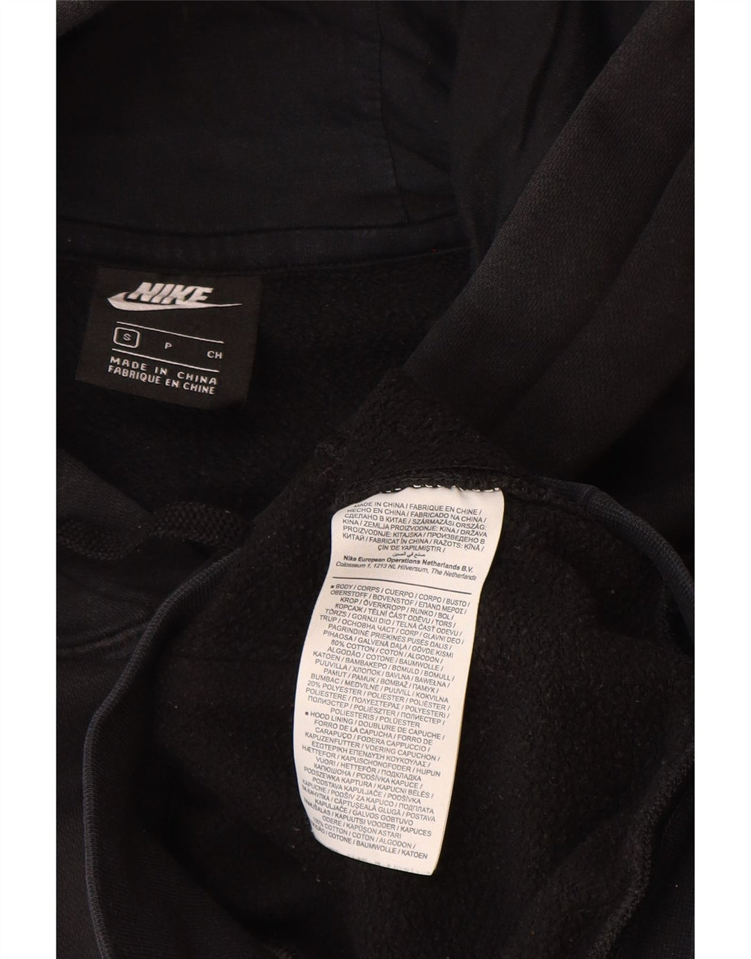 Nike Mens Hoodie Jumper Pequeno Algodão Preto
