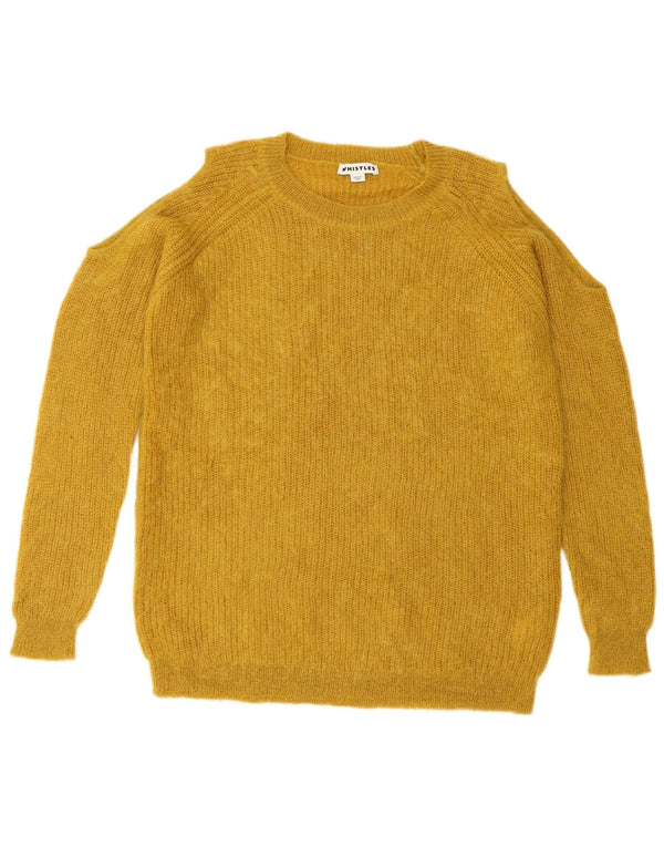 Whistle Womens Off Shoulder Boat Neck Jumper Sweater UK 10 Small Yellow