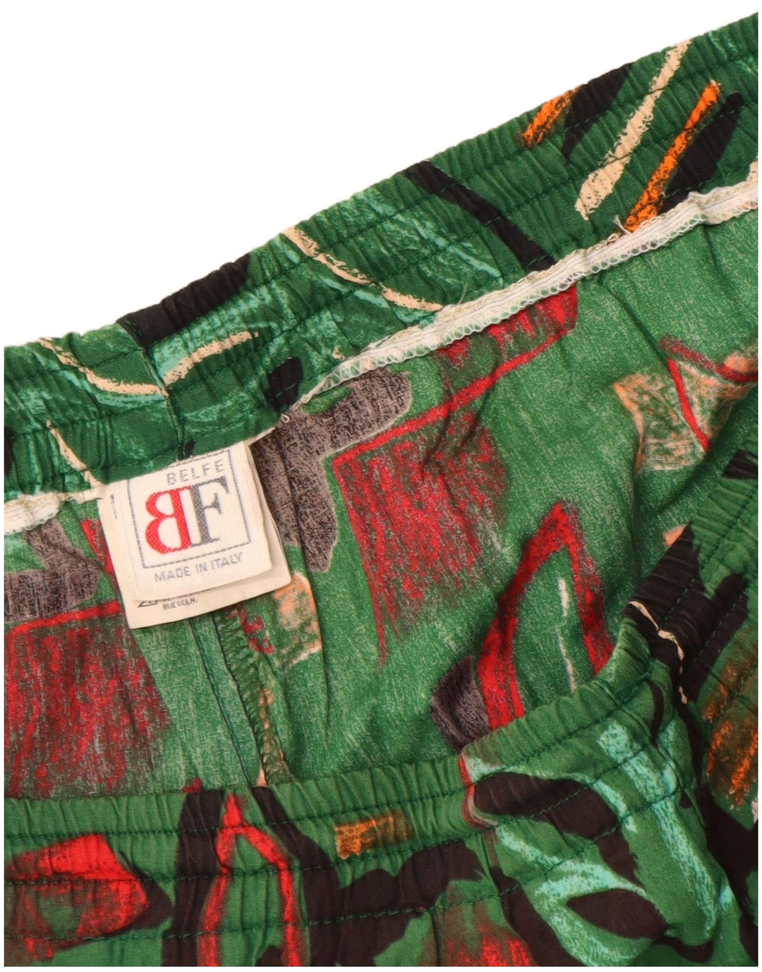Belfe Mens Shorts IT 46 Pequeno W30 Verde Floral
