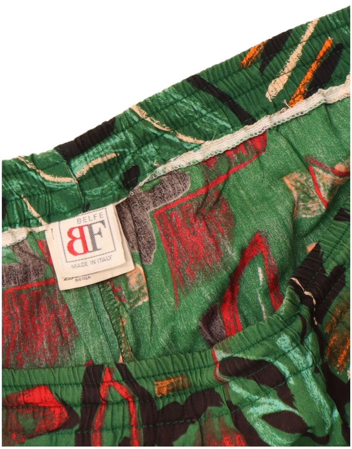 Belfe Mens Shorts IT 46 Pequeno W30 Verde Floral