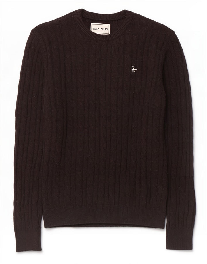 Suéter masculino Jack Wills com gola canoa médio preto nylon
