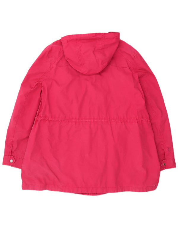 Jaqueta de chuva feminina Joules com capuz UK 18 XL algodão rosa