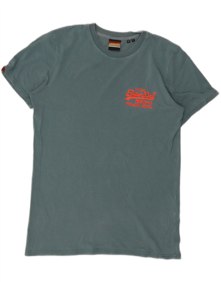 Camiseta masculina gráfica SUPERDRY top pequeno algodão azul