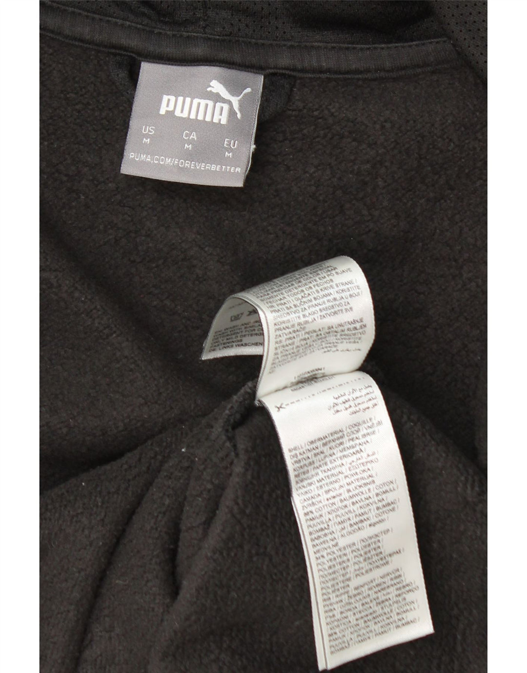 Suéter masculino Puma Graphic Zip com capuz médio algodão preto