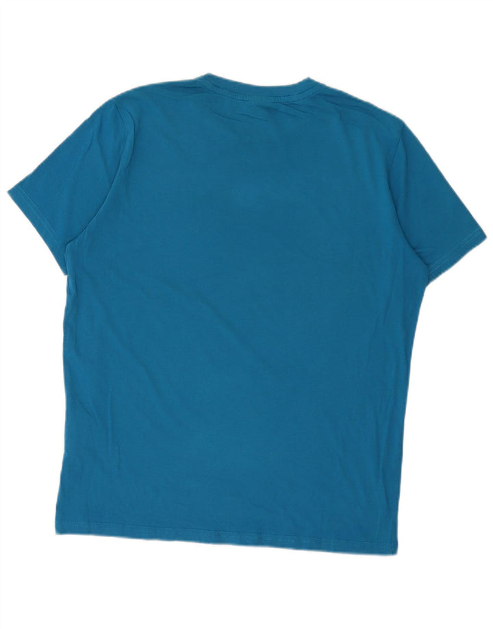 Camiseta masculina CHAMPION Top médio algodão azul