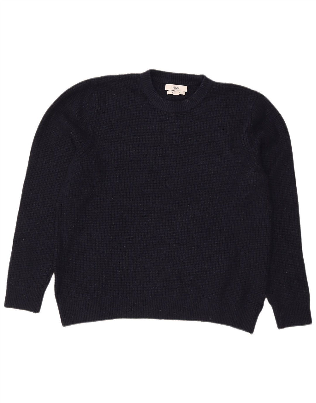 Suéter feminino Marks & Spencer com gola redonda Reino Unido 16 grande azul marinho