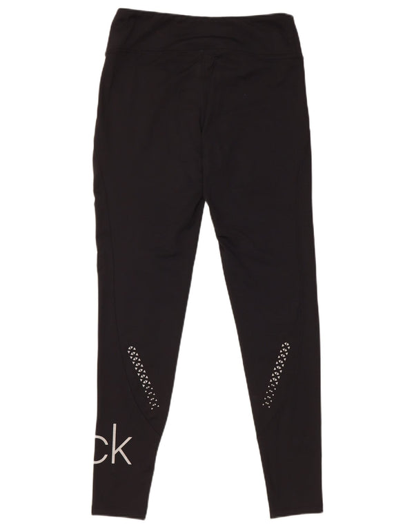 Leggings femininos Calvin Klein Golf Graphic UK 10 pequeno poliéster preto