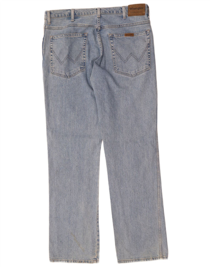 Calça jeans reta masculina WRANGLER regular fit W36 L32 algodão azul