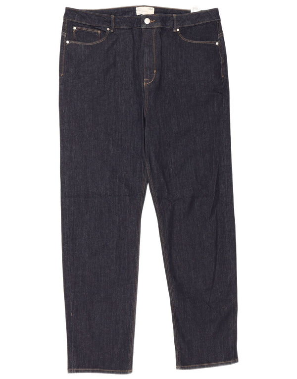 Calça Jeans Marks & Spencer Sienna Straight Feminina UK 20 2XL W38 L30 Azul Marinho
