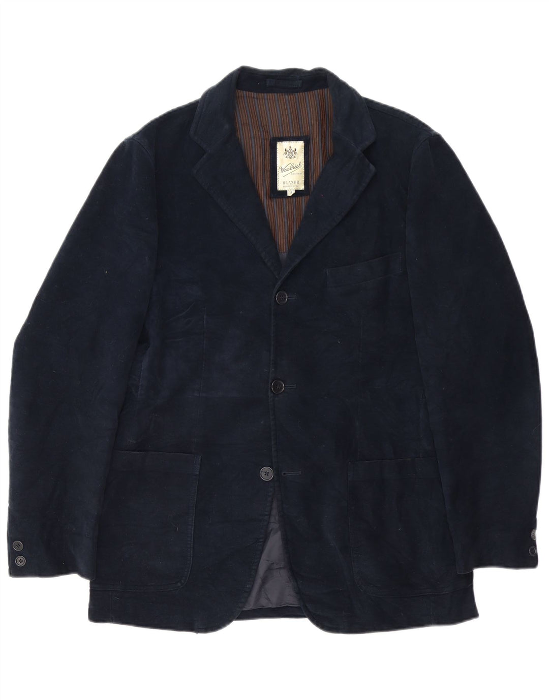 Jaqueta Blazer Masculina Woolrich com 3 Botões Reino Unido 38 Médio Azul Marinho Clássico