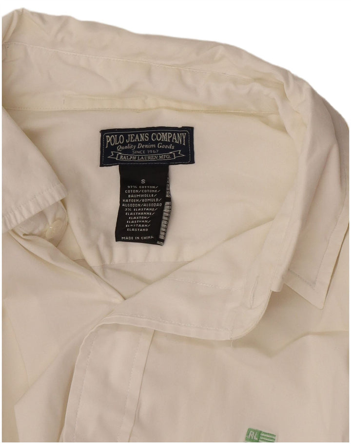 Ralph Lauren Camisa masculina pequena de algodão branco